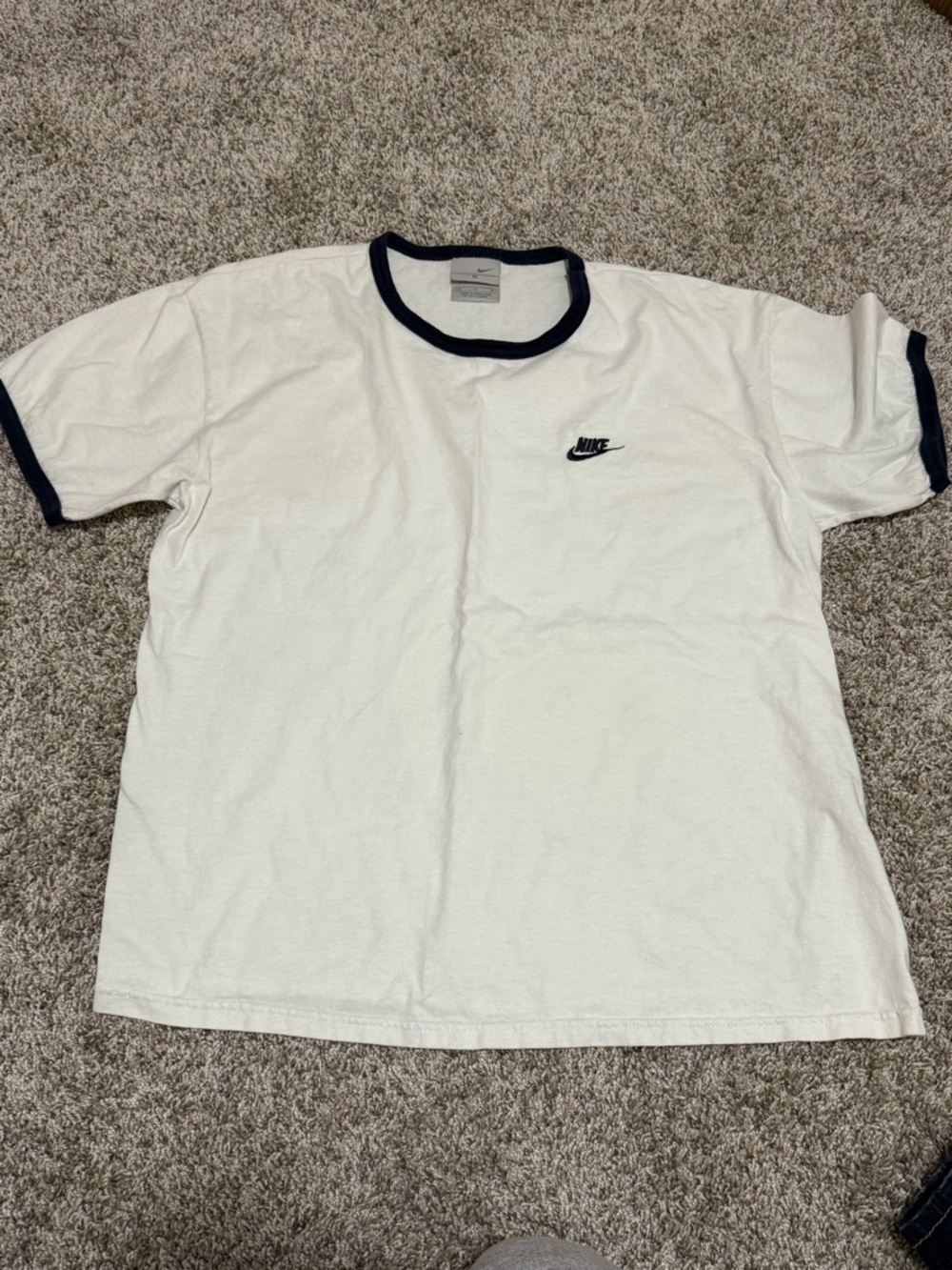 Vintage Nike White Ringer Tee- Men's